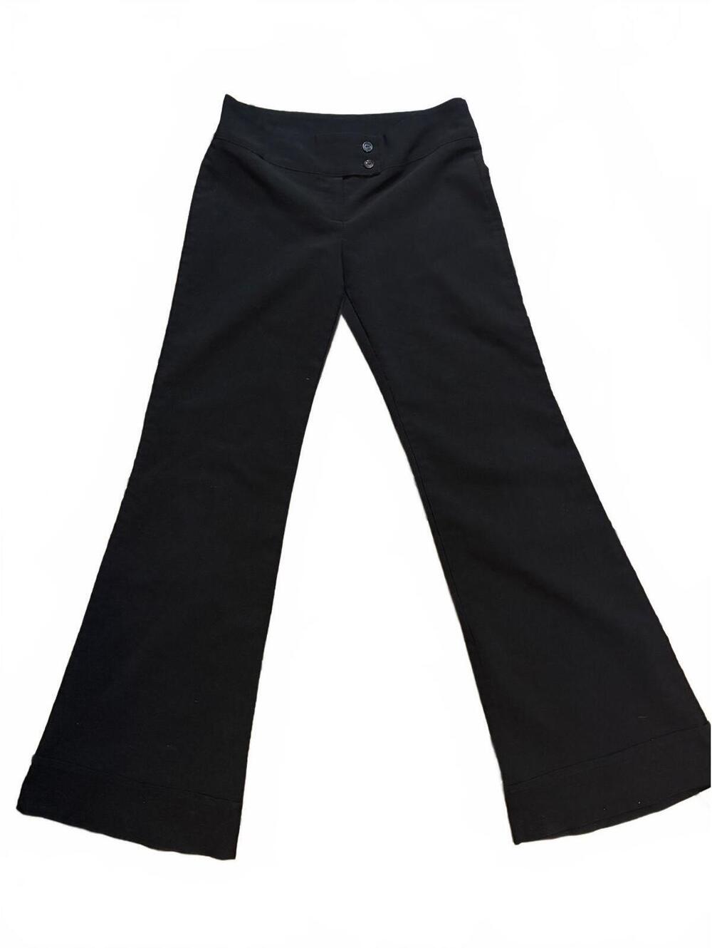 Vintage Y2K Valia Black Low Rise Flare Pants Size 5 Stretch